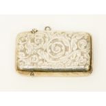 An Edwardian large vesta case, profusely engraved with flowers, Birmingham 1902,