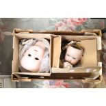 Two Armand Marseille bisque heads, one size 9, one size 15,