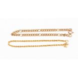 Two 9ct gold ladies bracelets,