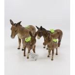 Four J Beswick donkeys