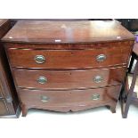 A 19th century mahogany bow fronted chest.