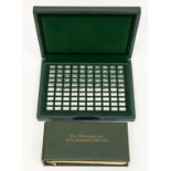 A John Pinches cased set of silver miniature 100 greatest cars collection,