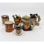 Six various Doulton character jugs plus a Lancaster