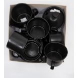 Wedgwood black ground pottery coffee set,