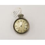 P Tompion, London, an early Victorian silver fusee pair cased pocket watch, 4.