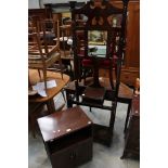 An Edwardian mahogany mirror backed hall stand,