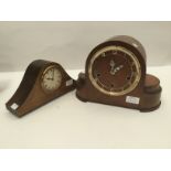 Mantle clock, 3 train, in oak case, 1950/60's, chime/silent bezel broken bat present,