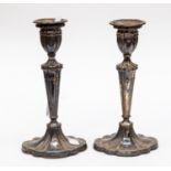 A pair of silver candlesticks, Birmingham, 1961,