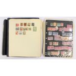 Twin Lock black stamp album, containing earlier used stamps,