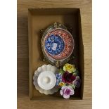 Assorted chinaware including floral basket,