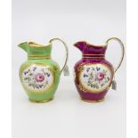 Two English porcelain 'Wine Jugs' attributed to Coalport,