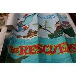 A 1976 Walt Disney poster "The Rescuers" full publication details bottom edge A/F