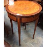 A 20th Century mahogany and kingwood inlaid chequer topped table, possibly Swedish,