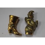 Two Victorian brass novelty vesta cases,Mr.