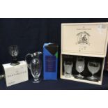Dartington glass boxes, including crystal jug, Three Cheers for Beers box set,