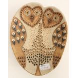 A piece of studio pottery, of owl motif,