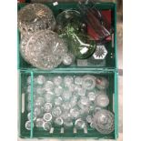 Collection of late 19th Century early to mid 20th Century cut glass bowls, glasses,