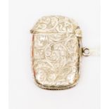 A Victorian engraved Vesta case, Birmingham 1899,