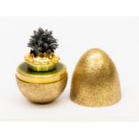 Stuart Devlin: A silver gilt limited edition surprise "Four and Twenty Blackbirds" egg,