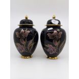 Pair of Carlton Ware Moonlight vases with lid (10 inches approx)