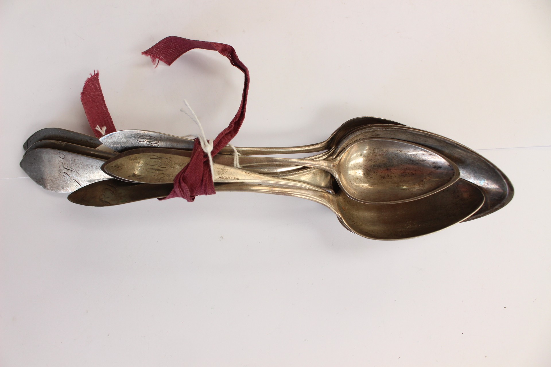 Seven continental silver spoons