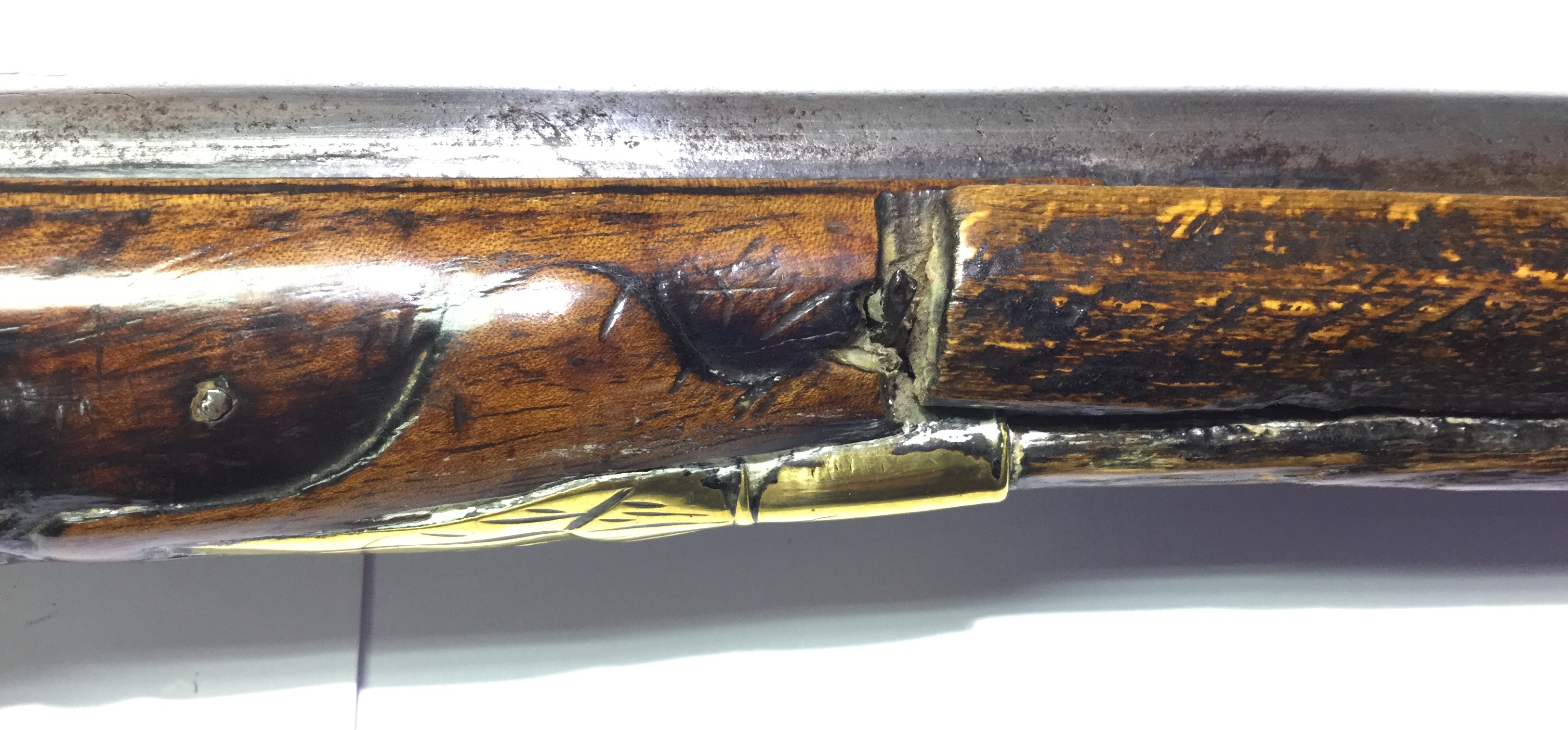 Flintlock pistol with 300mm long barrel. Engraved barrel with grotesque mask. - Image 6 of 9