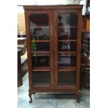 A late Victorian mahogany two door glazed bookcase.