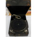 Columbia Grafanola wind up gramophone and records (10 records)