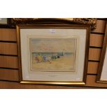 A beach scene watercolour, by Robert Alexander "Walton on the Naze" Essex, signed Alexander,