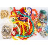 A box of assorted costume jewellery,