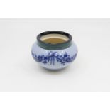 A Moorcroft Macintyre Florian ware ash tray, shaded blue decoration and green border,