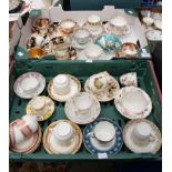An extensive and assorted collection of 18th and 20th Century cabinet cups and saucers and tea