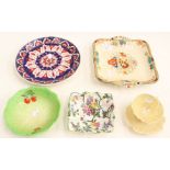 Assorted ceramics including Belleer shell shaped cup and saucer, Midwater dish,