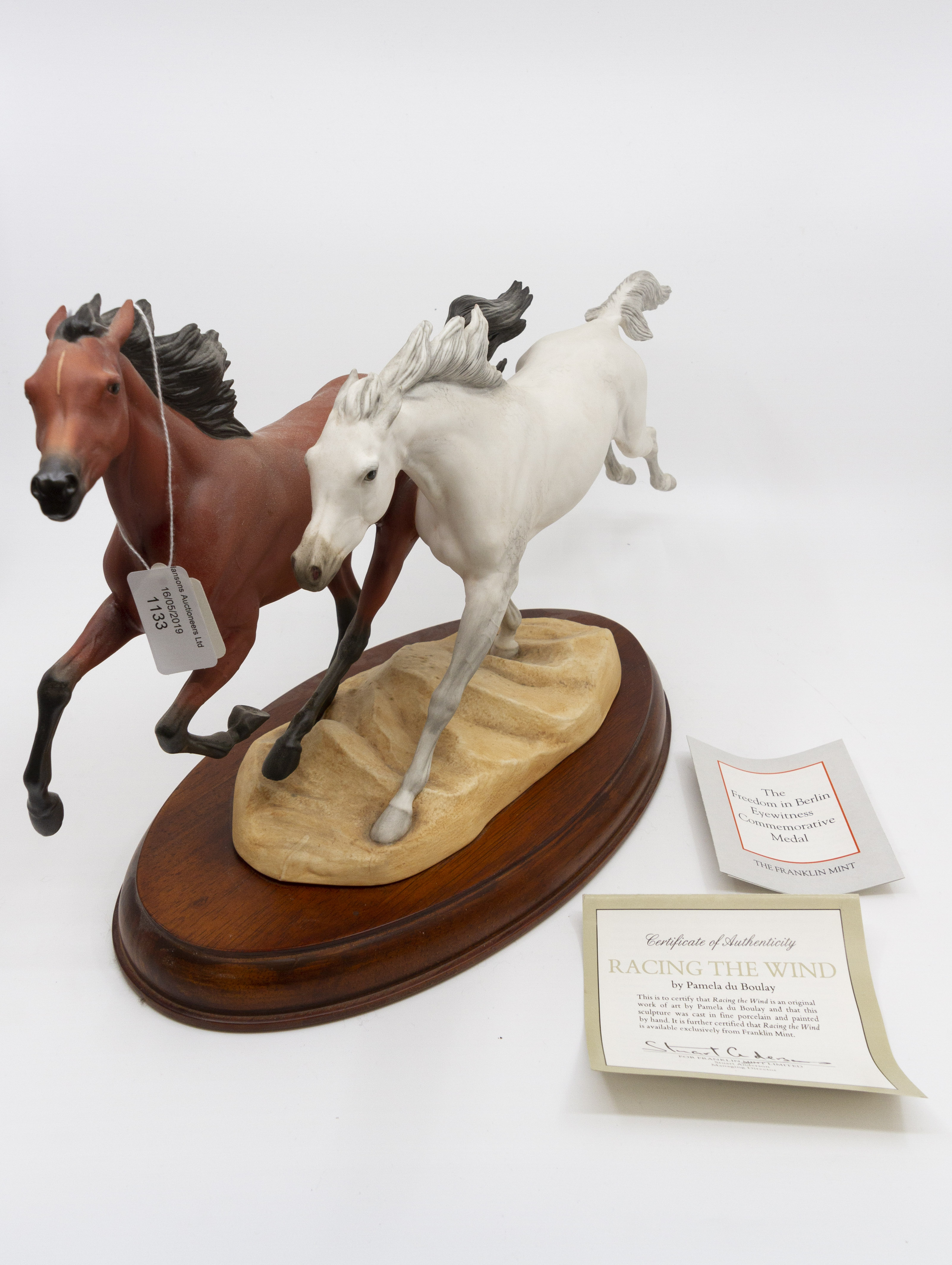 A Freedom of the Wind two horse figurine by Franklin Mint,