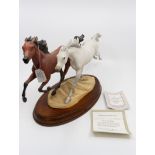 A Freedom of the Wind two horse figurine by Franklin Mint,