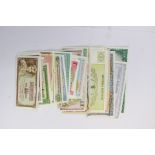 A bag of world banknotes