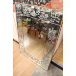 An early 20th Century Venetian style sectional pier glass mirror,