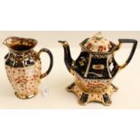 19th Century teapot, stand and hot water jug,