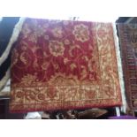 A ziegler machine made red ground rug. Modern approx 1.9m x1.