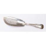 A George III silver Kings Pattern fish slice with pierced decoration,