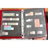 A red binder containing a selection of very fine used stamps from Great Britain, Commonwealth,