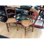 Two wicker seated bedroom chairs