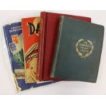 Simplex maroon cloth album, improved stamp album, Dan Dare album, Trusty album,