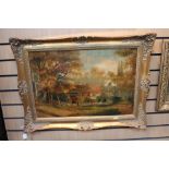 A late 19th Century oil on canvas, signed to base, Goldsborough, depicting an old country inn,
