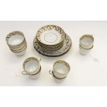 Late 18th century tea bowls, cups, saucers and plates,