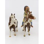 J Beswick Apache Indian on horse back with another horse Condition: Horse with Indian rider: rear