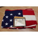 US National Flag with 50 stars which was flown on the Capitol Building on 31st March 1978.