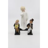 Royal Doulton Darling statue HN1319 and pair of Royal Doulton Dickens figures Trotty Veere statue,