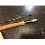 Angling interest: A 12" split cane rod and a 7" split cane brook rod,