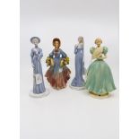 One pair of Coalport style figures and two German figures